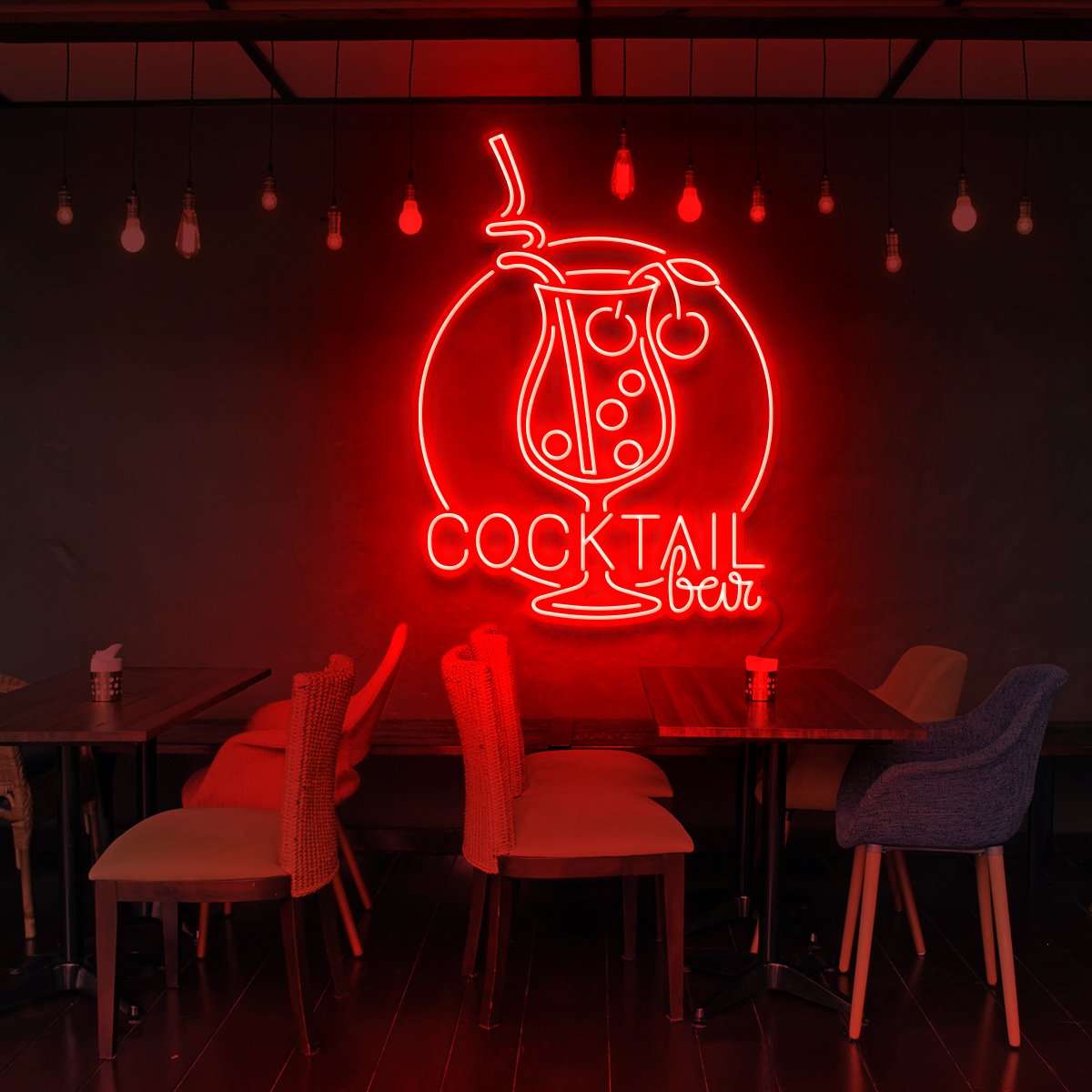 "Bar à Cocktails" Enseigne au Néon pour Bars & Restaurants