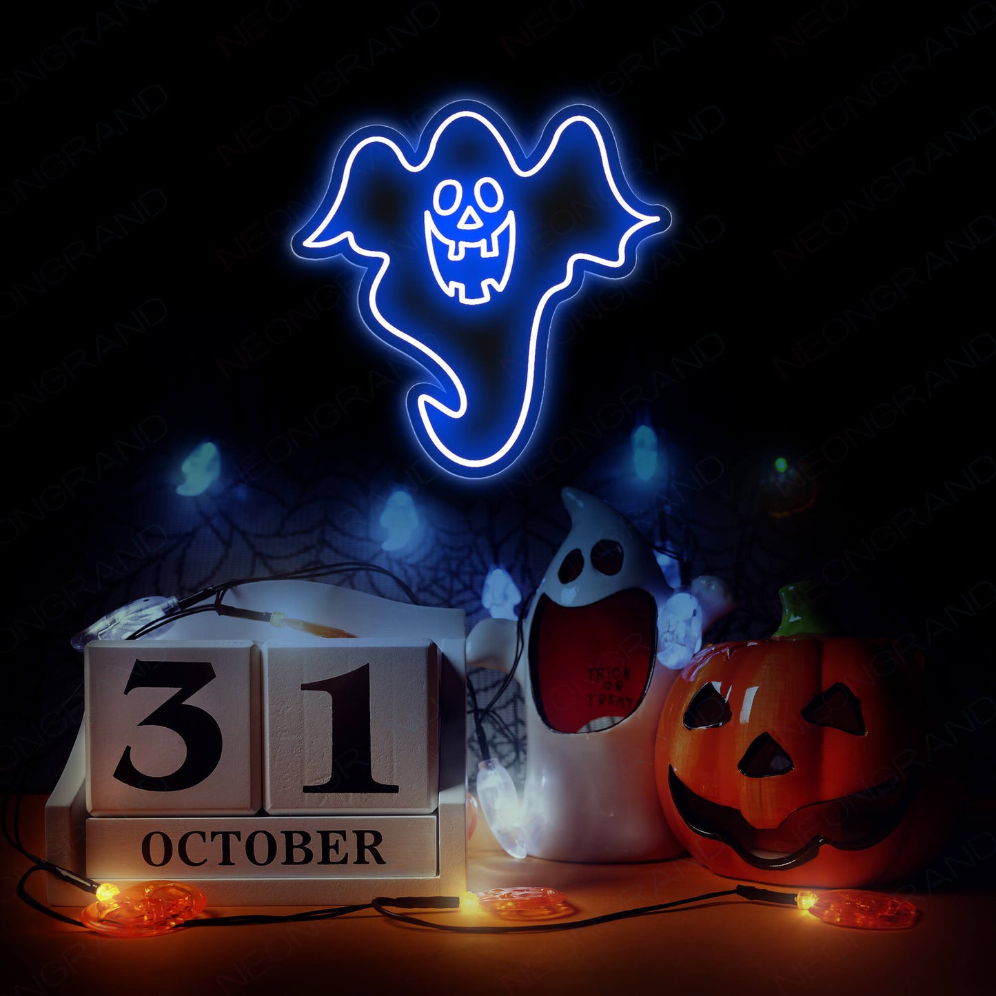 Enseigne néon fantôme Enseigne néon Halloween Lumière LED.