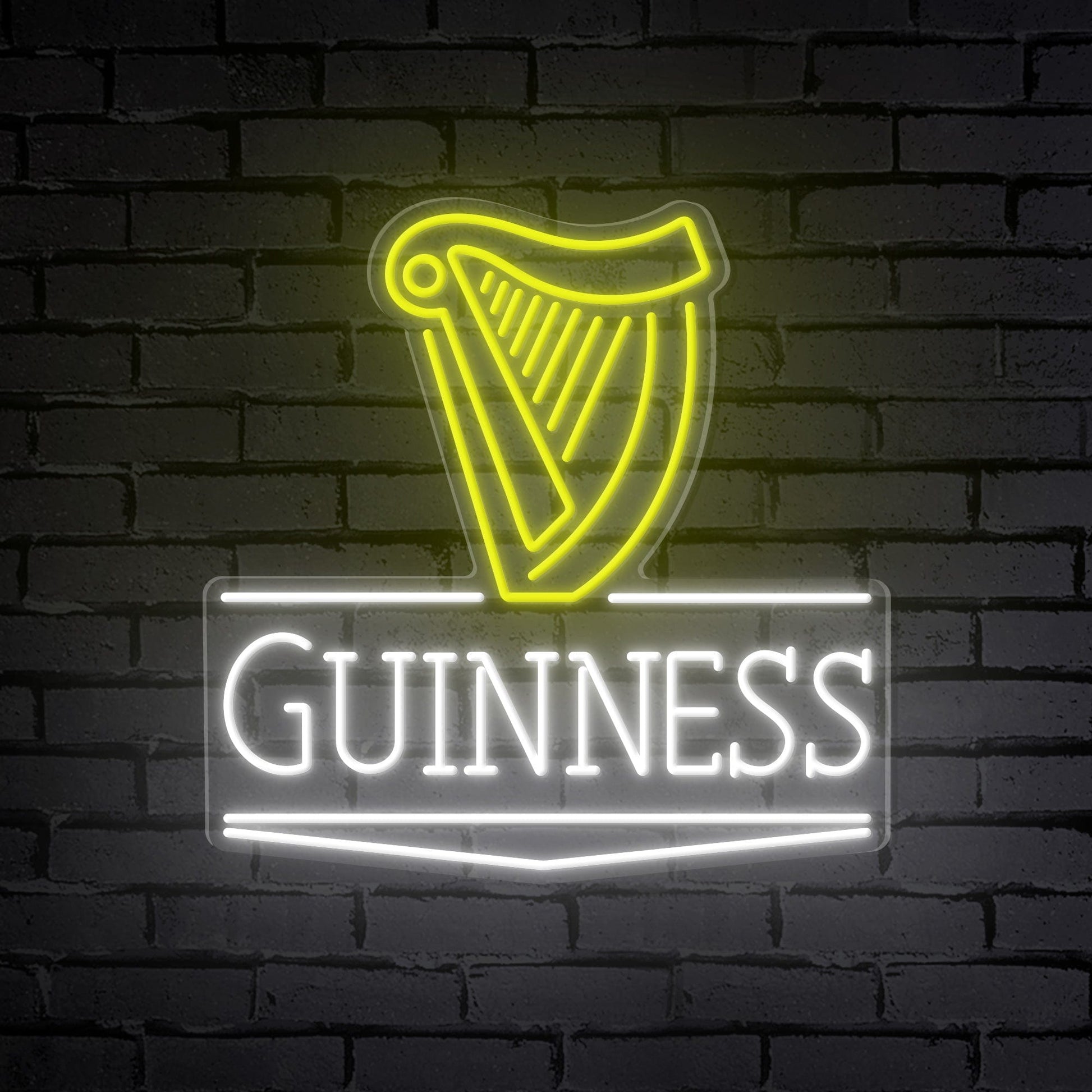 "Guinness" Logo en Mots, Bière, Enseigne au Néon