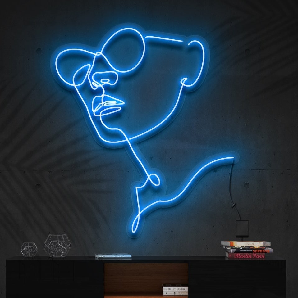 Neon light "La Parisienne - Face with glasses"