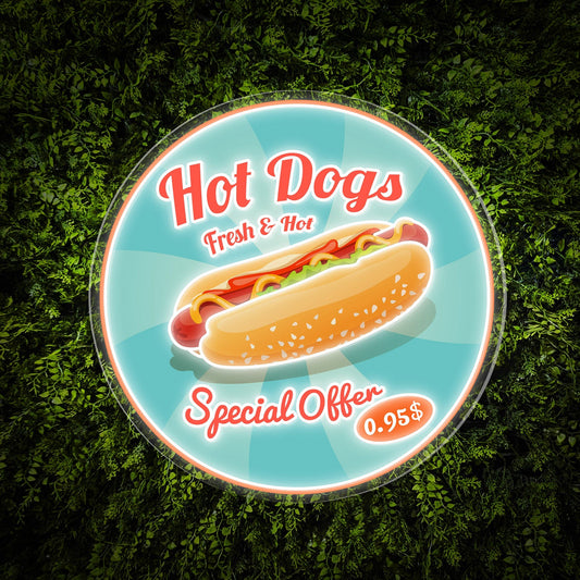 Logo Hot Dog Enseigne au Néon