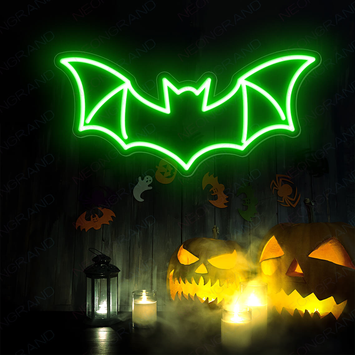 Panneau lumineux LED "Chauve-souris Halloween"