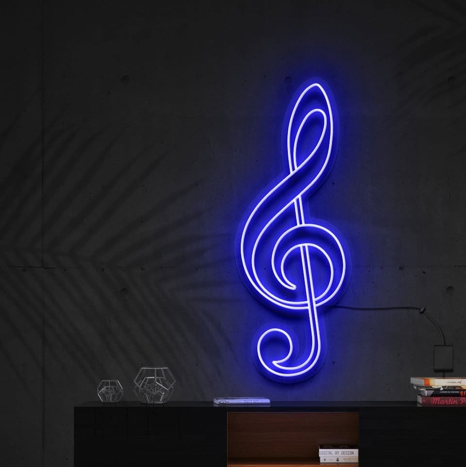 "Treble Clef" Panneau lumineux néon