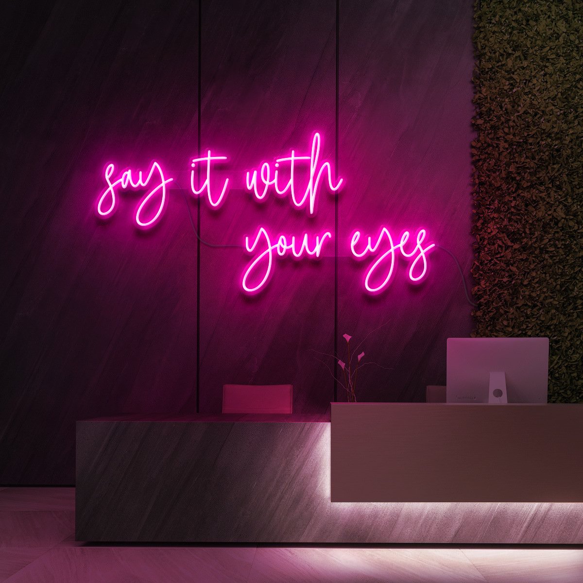 "Say It With Your Eyes" Enseigne Lumineuse pour Studios de Beauté et Cosmétique