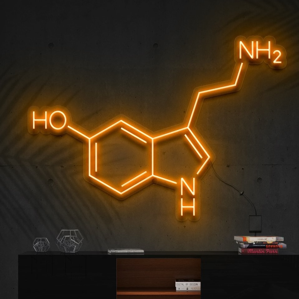 "Signal au néon" Molécule de sérotonine