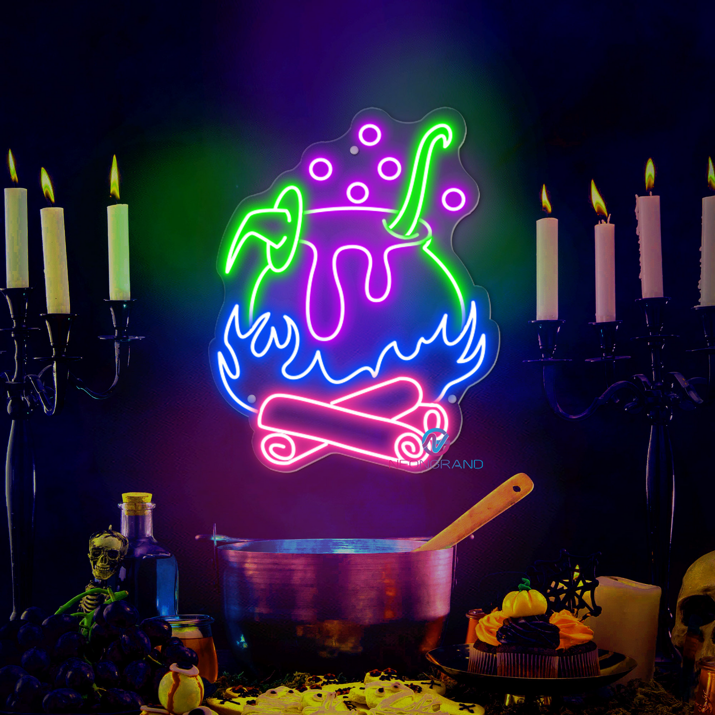 Panneau au néon de sorcière Potion de sorcière Halloween Lumière LED