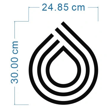 Bemasste Zeichnung des tropfenförmigen Lavanderia-Logos mit 24,85 × 30 cm.